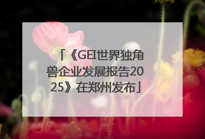 《GEI世界独角兽企业发展报告2025》在郑州发布