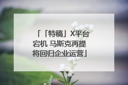 「特稿」X平台宕机 马斯克再提将回归企业运营