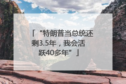 “特朗普当总统还剩3.5年，我会活跃40多年”