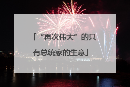 “再次伟大”的只有总统家的生意