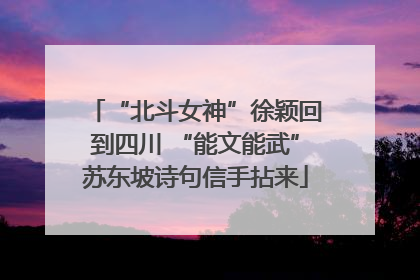 “北斗女神”徐颖回到四川 “能文能武”苏东坡诗句信手拈来