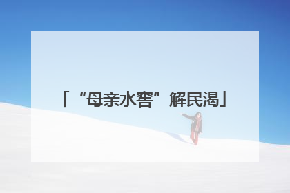 “母亲水窖”解民渴