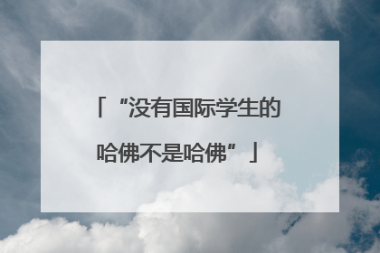 “没有国际学生的哈佛不是哈佛”