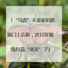 “马虎”夫妻家钥匙插门上忘拔，次日发现钱包竟“蒸发”了