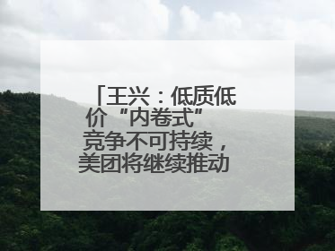 王兴：低质低价“内卷式” 竞争不可持续，美团将继续推动行业健康发展