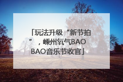 玩法升级“新节拍”，嵊州氧气BAOBAO音乐节收官