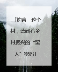 灼言｜这个村，蕴藏着乡村振兴的“留人”密码