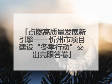 点燃高质量发展新引擎——忻州市项目建设“冬季行动”交出亮眼答卷