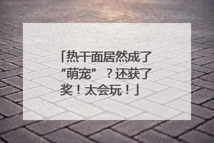 热干面居然成了“萌宠”？还获了奖！太会玩！