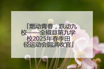 燃动青春，跃动九校——全椒县第九学校2025年春季田径运动会圆满收官