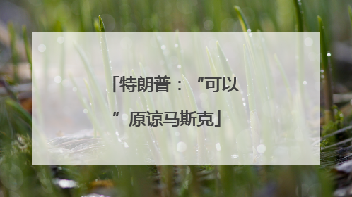 特朗普：“可以”原谅马斯克