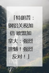 特朗普：钢铝关税加倍 欧盟加拿大：强烈遗憾！强烈反对！