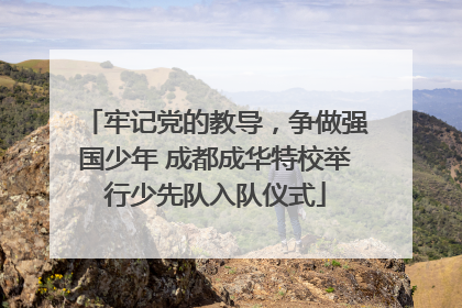 牢记党的教导，争做强国少年 成都成华特校举行少先队入队仪式
