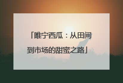 睢宁西瓜：从田间到市场的甜蜜之路