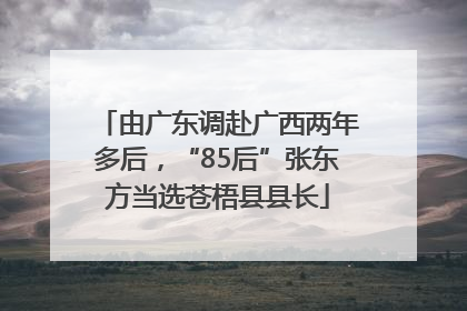 由广东调赴广西两年多后，“85后”张东方当选苍梧县县长