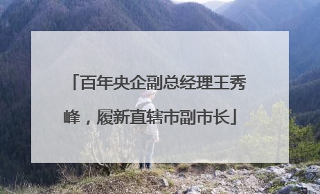 百年央企副总经理王秀峰，履新直辖市副市长