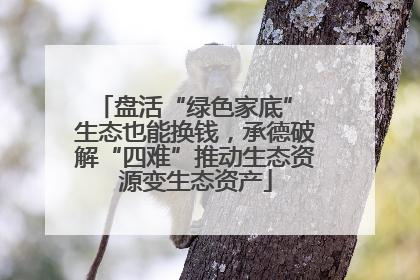 盘活“绿色家底” 生态也能换钱，承德破解“四难”推动生态资源变生态资产