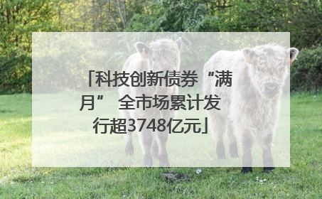 科技创新债券“满月” 全市场累计发行超3748亿元