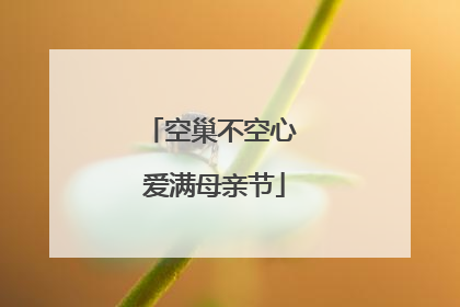 空巢不空心 爱满母亲节