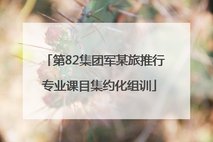 第82集团军某旅推行专业课目集约化组训