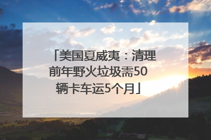 美国夏威夷：清理前年野火垃圾需50辆卡车运5个月