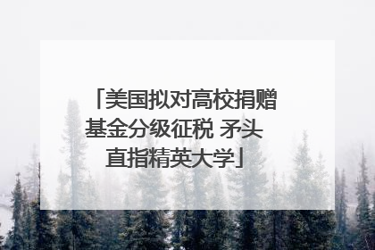 美国拟对高校捐赠基金分级征税 矛头直指精英大学