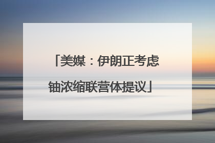 美媒：伊朗正考虑铀浓缩联营体提议