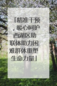 精准干预，暖心呵护 西湖区助联体助力困难群体重塑生命力量