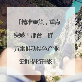 精准施策，重点突破！邢台一群一方案推动特色产业集群提档升级