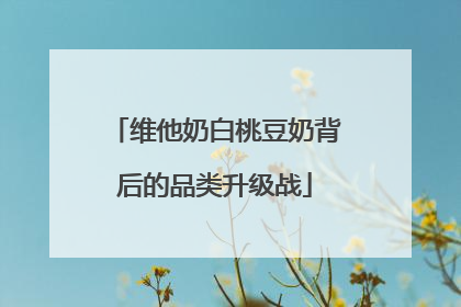 维他奶白桃豆奶背后的品类升级战