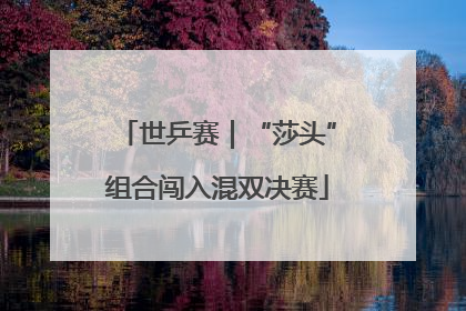 世乒赛｜“莎头”组合闯入混双决赛