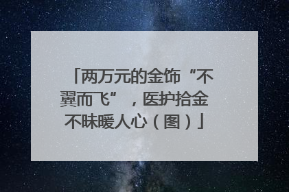 两万元的金饰“不翼而飞”，医护拾金不昧暖人心（图）
