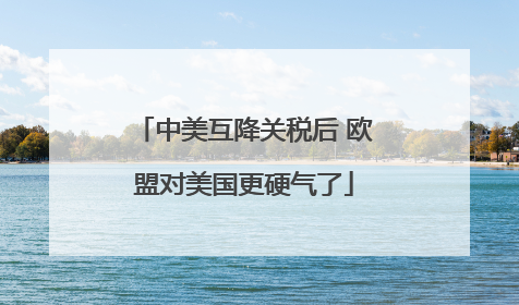 中美互降关税后 欧盟对美国更硬气了