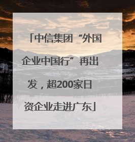 中信集团“外国企业中国行”再出发，超200家日资企业走进广东