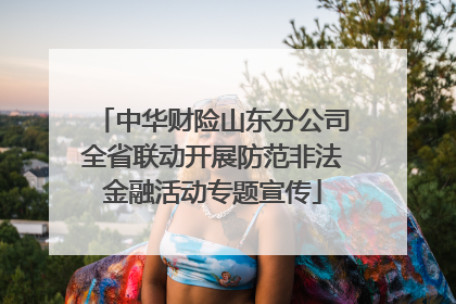 中华财险山东分公司全省联动开展防范非法金融活动专题宣传