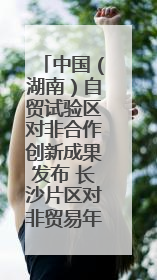 中国（湖南）自贸试验区对非合作创新成果发布 长沙片区对非贸易年均增长141%