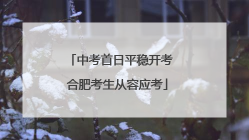 中考首日平稳开考 合肥考生从容应考