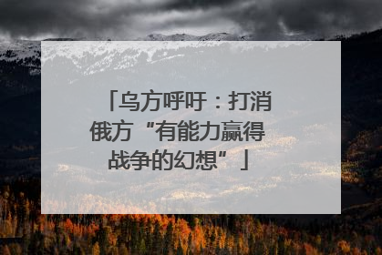 乌方呼吁：打消俄方“有能力赢得战争的幻想”