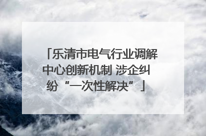 乐清市电气行业调解中心创新机制 涉企纠纷“一次性解决”