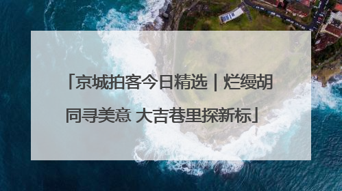 京城拍客今日精选｜烂缦胡同寻美意 大吉巷里探新标