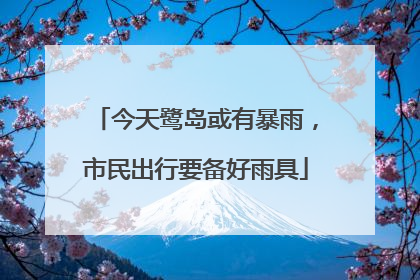 今天鹭岛或有暴雨，市民出行要备好雨具