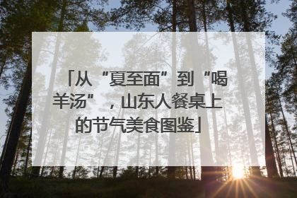 从“夏至面”到“喝羊汤”，山东人餐桌上的节气美食图鉴