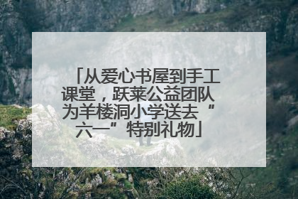 从爱心书屋到手工课堂，跃莱公益团队为羊楼洞小学送去“六一”特别礼物