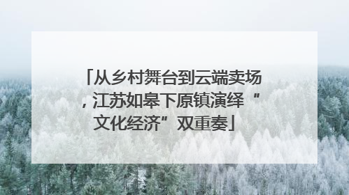 从乡村舞台到云端卖场，江苏如皋下原镇演绎“文化经济”双重奏