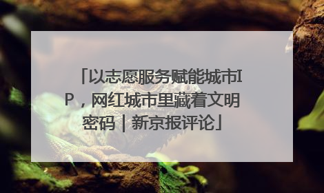 以志愿服务赋能城市IP，网红城市里藏着文明密码｜新京报评论