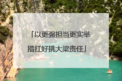 以更强担当更实举措扛好挑大梁责任
