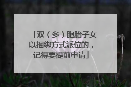 双（多）胞胎子女以捆绑方式派位的，记得要提前申请