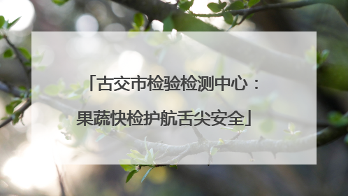 古交市检验检测中心：果蔬快检护航舌尖安全