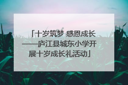 十岁筑梦 感恩成长——庐江县城东小学开展十岁成长礼活动