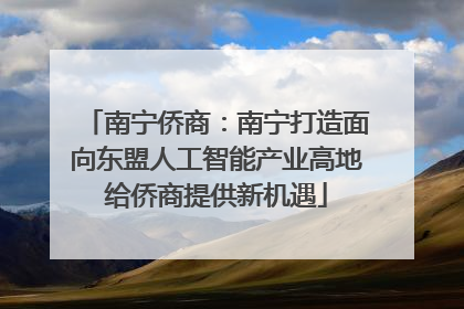 南宁侨商：南宁打造面向东盟人工智能产业高地给侨商提供新机遇